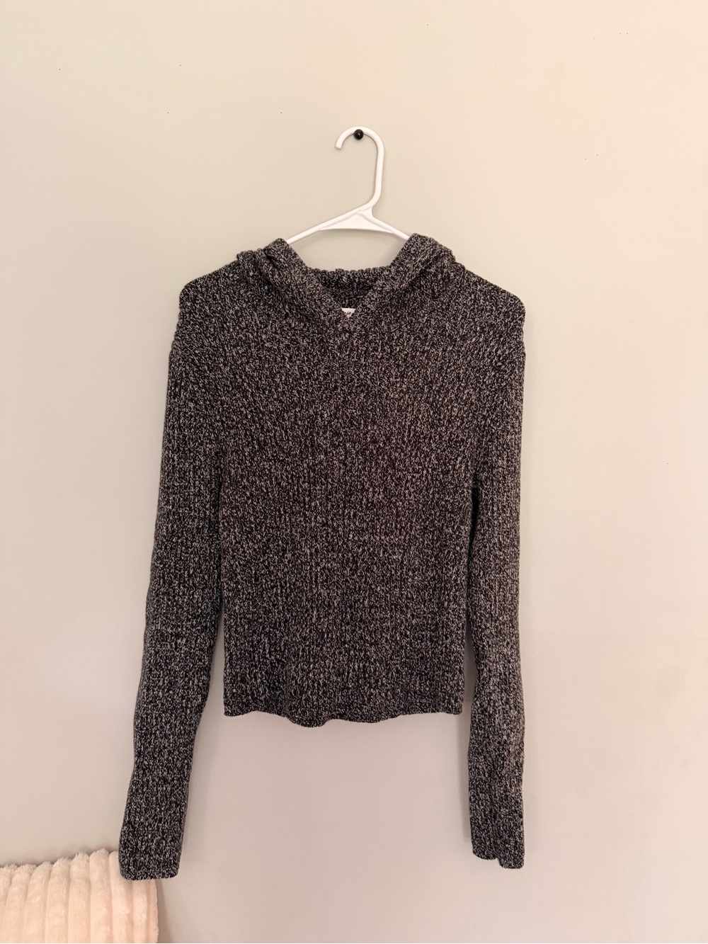 aerie Charcoal Marled Hooded Sweater